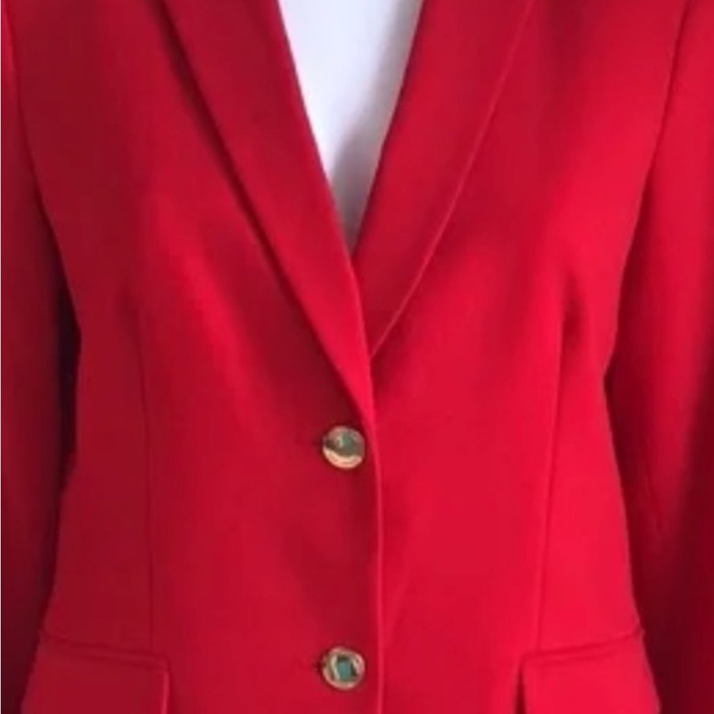 Calvin Klein Red Blazer 12  runs  medium sized petite ♥️new no 🏷️ tags .